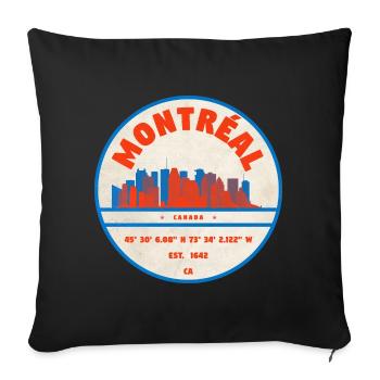Montréal Canada Skyline Emblem Design - Sofa pillowcase 17,3'' x 17,3'' (45 x 45 cm) - black - Front