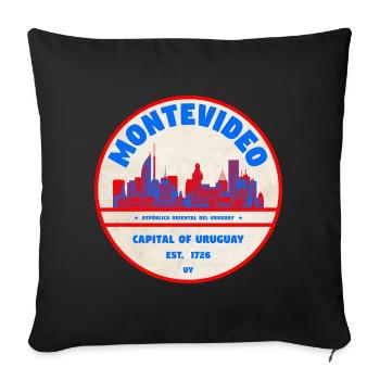 Montevideo Uruguay Skyline Emblem Design - Sofa pillowcase 17,3'' x 17,3'' (45 x 45 cm) - black - Front