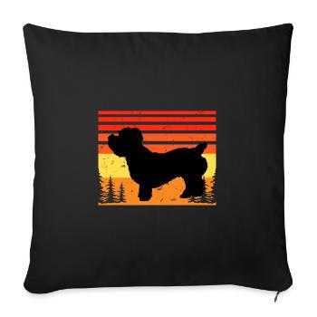 Glen De Imaal Terrier Dog Silhouette Rétro Coucher de Soleil - Housse de coussin décorative 45 x 45 cm - noir - Devant