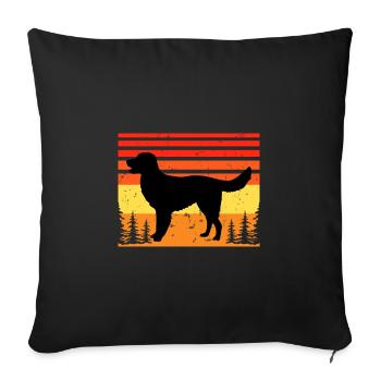 German Longhaired Pointer Dog Silhouette Retro - Sofa pillowcase 17,3'' x 17,3'' (45 x 45 cm) - black - Front