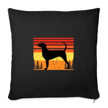 Dunker Hundeliebhaber Silhouette Vintage Sonnenuntergang - Sofakissenbezug 45 x 45 cm - Schwarz - Vorne