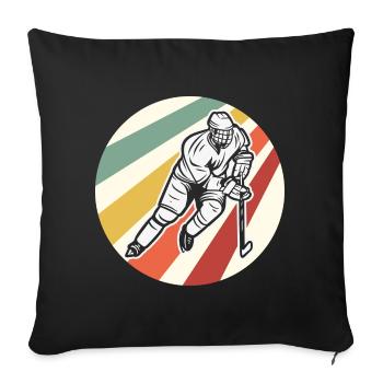 Hockey sur glace - Housse de coussin décorative 45 x 45 cm - noir - Devant