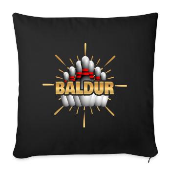 Bowling champion Baldur - Sofa pillowcase 17,3'' x 17,3'' (45 x 45 cm) - black - Front