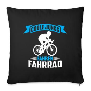 coole jungs fahren fahrrad fahrradfahrer jungs - Sofakissenbezug 45 x 45 cm - Schwarz - Vorne