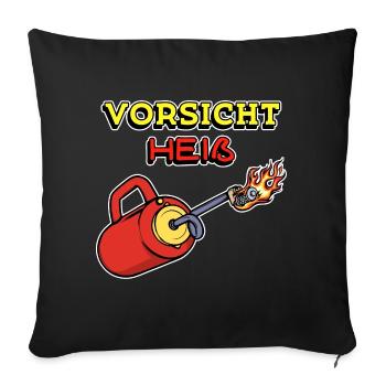 Feuerwehr Feuer Statement Brennen Brandschutz - Sofakissenbezug 45 x 45 cm - Schwarz - Vorne