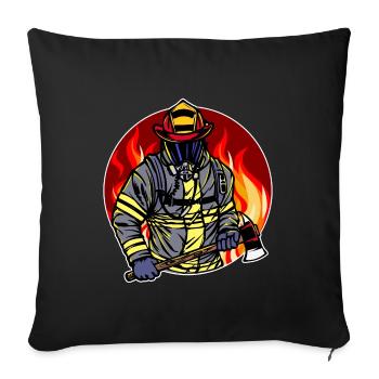 Burning Firefighter Firefighter Fire Lifesaver - Sofa pillowcase 17,3'' x 17,3'' (45 x 45 cm) - black - Front