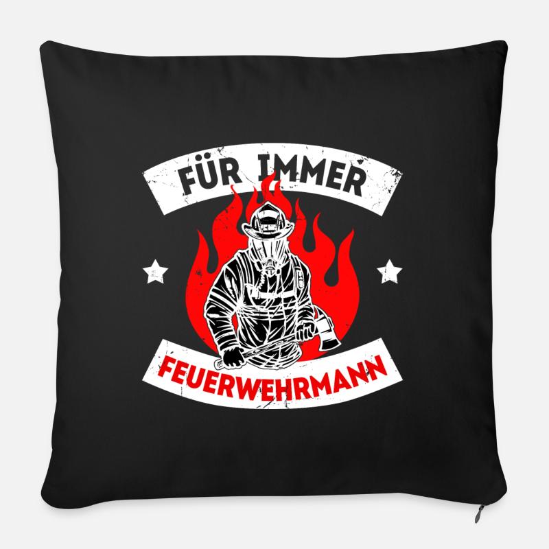 Feuerwehrmann Statement Lebensretter Feuerwehr - Sofakissenbezug 45 x 45 cm - Schwarz