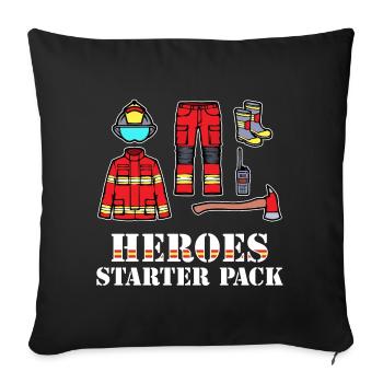 Firefighter Helmet Lifesaver Firefighter Statement - Sofa pillowcase 17,3'' x 17,3'' (45 x 45 cm) - black - Front