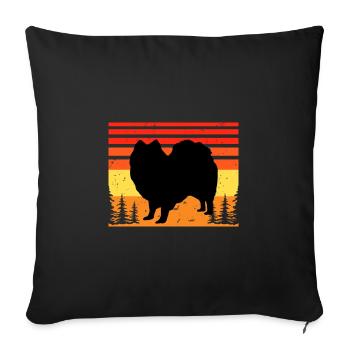Indian Spitz Dog Lover Silhouette Vintage Sunset - Housse de coussin décorative 45 x 45 cm - noir - Devant