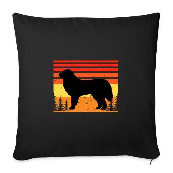 Great Pyrenes Dog Lover Silhouette Vintage Sunset - Sofa pillowcase 17,3'' x 17,3'' (45 x 45 cm) - black - Front