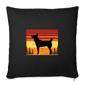 Lièvre Indian Dog Lover Silhouette Vintage Sunset - Housse de coussin décorative 45 x 45 cm - noir - Devant