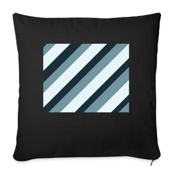 Lignes Old Blue - Housse de coussin décorative 45 x 45 cm - noir - Devant