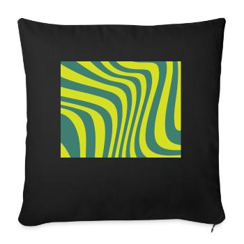 Ondes vertes - Housse de coussin décorative 45 x 45 cm - noir - Devant
