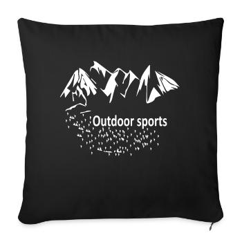 Adventure Travel Hiking Mountain - Sofa pillowcase 17,3'' x 17,3'' (45 x 45 cm) - black - Front