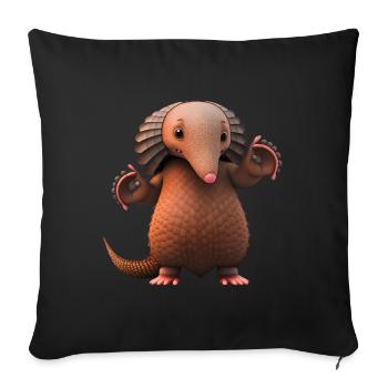 Pangolin Schuppentier Armadillo Gürteltier - Housse de coussin décorative 45 x 45 cm - noir - Devant