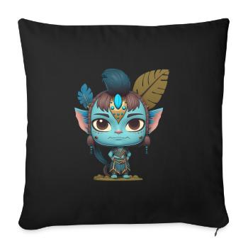 Avatar The Way of Water, cute character, navi - Sofa pillowcase 17,3'' x 17,3'' (45 x 45 cm) - black - Front
