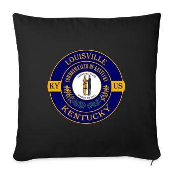 Louisville Kentucky drapeau USA voyage souvenir badge - Housse de coussin décorative 45 x 45 cm - noir - Devant