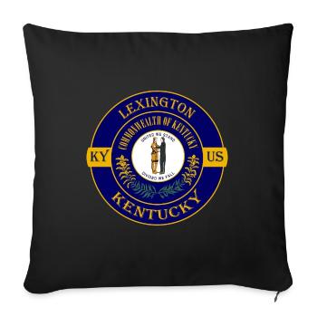 Lexington Kentucky Flag USA Travel Souvenir Badge - Sofa pillowcase 17,3'' x 17,3'' (45 x 45 cm) - black - Front