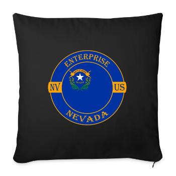 Enterprise Nevada Flagge USA Reise Souvenir Abzeichen - Sofakissenbezug 45 x 45 cm - Schwarz - Vorne