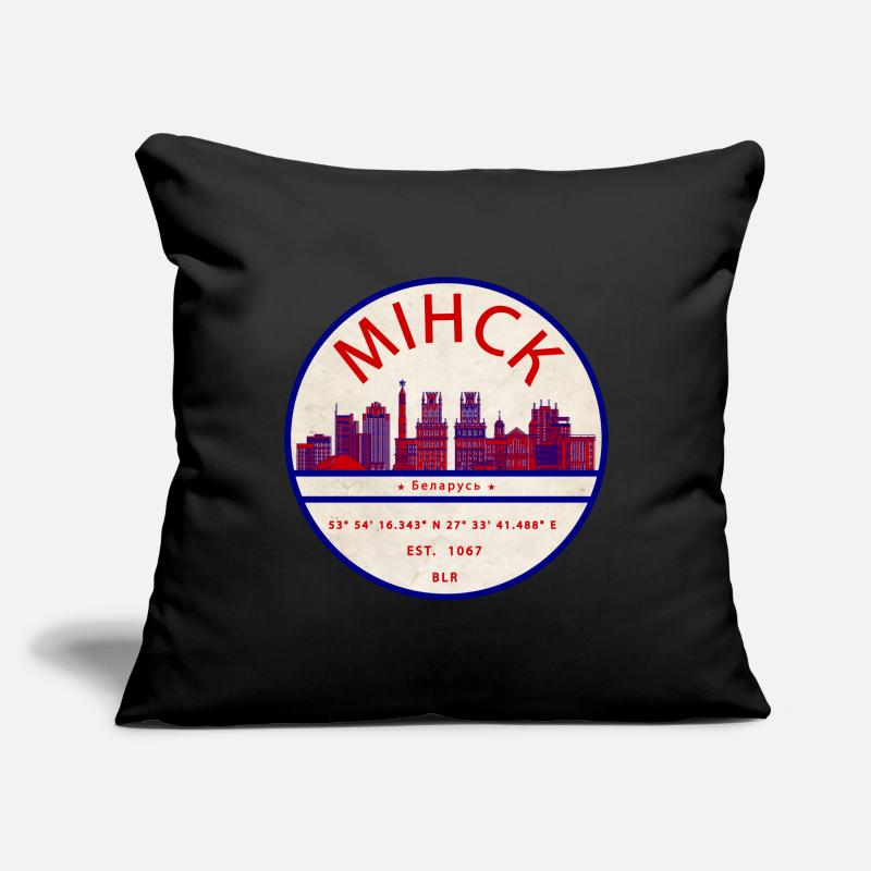 Minsk Skyline Emblem Coordinates Sofa pillowcase 17,3'' x 17,3'' (45 x 45 cm)