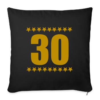 outfit Geburtstag, 30 goldgelb sternenmuster - Sofakissenbezug 45 x 45 cm - Schwarz - Vorne