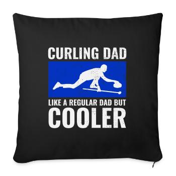 Eisstockschießen Kehren Winter Eissport Papa Vatertag - Sofakissenbezug 45 x 45 cm - Schwarz - Vorne