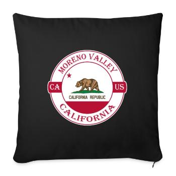reno Valley California Flag USA Souvenir Logo - Sofa pillowcase 17,3'' x 17,3'' (45 x 45 cm) - black - Front