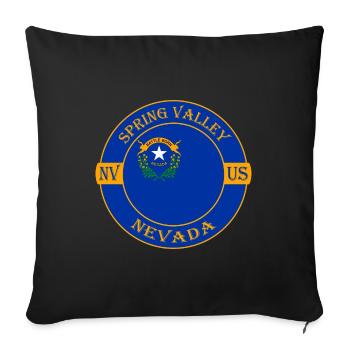 Spring Valley Nevada Flagge USA Souvenir Abzeichen - Sofakissenbezug 45 x 45 cm - Schwarz - Vorne