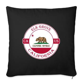 Elk Grove California Flagge USA Souvenir Abzeichen - Sofakissenbezug 45 x 45 cm - Schwarz - Vorne