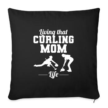 Curling Mom Winter Ice Sport Curler Mothers day - Sofa pillowcase 17,3'' x 17,3'' (45 x 45 cm) - black - Front