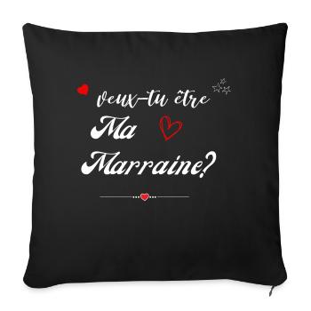veux tu etre ma marraine-Future Marraine - Housse de coussin décorative 45 x 45 cm - noir - Devant