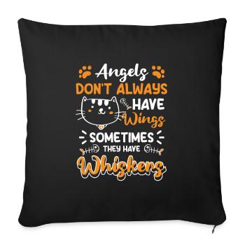 Chaton Yeux de chat Chat Chat sauvage - Housse de coussin décorative 45 x 45 cm - noir - Devant