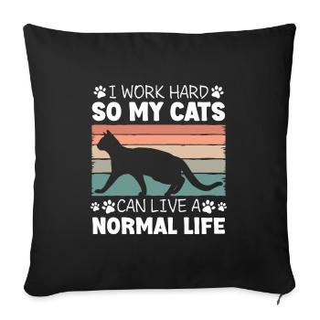 Chats Yeux de chat Chat sauvage - Housse de coussin décorative 45 x 45 cm - noir - Devant