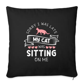 Chat sauvage - Housse de coussin décorative 45 x 45 cm - noir - Devant