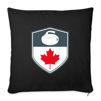 Canadian Curling Team Winter Ice Sport Canada Flag - Sofa pillowcase 17,3'' x 17,3'' (45 x 45 cm) - black - Front