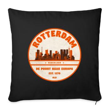 Rotterdam Skyline Vintage Rubber Stamp - Sofa pillowcase 17,3'' x 17,3'' (45 x 45 cm) - black - Front