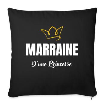 marraine d'une princesse - Housse de coussin décorative 45 x 45 cm - noir - Devant