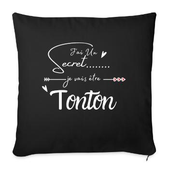Je vais être tonton - Housse de coussin décorative 45 x 45 cm - noir - Devant