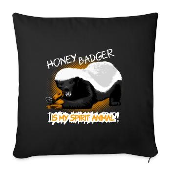 Honey Badger - Sofa pillowcase 17,3'' x 17,3'' (45 x 45 cm) - black - Front