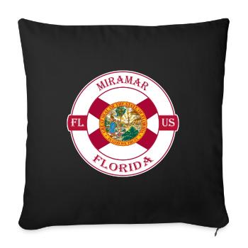 Miramar Florida Flag USA Travel Souvenir Badge - Sofa pillowcase 17,3'' x 17,3'' (45 x 45 cm) - black - Front