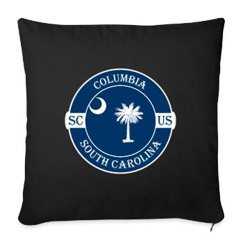 Columbia South Carolina Flag USA Souvenir Badge - Sofa pillowcase 17,3'' x 17,3'' (45 x 45 cm) - black - Front