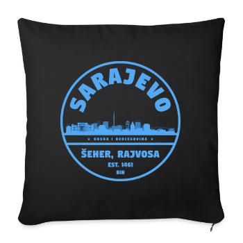 Badge de la ville de Sarajevo - Housse de coussin décorative 45 x 45 cm - noir - Devant