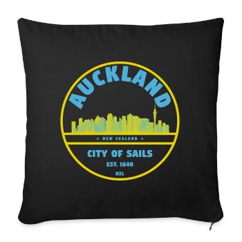 Ville d’Auckland City of Sails Skyline - Housse de coussin décorative 45 x 45 cm - noir - Devant