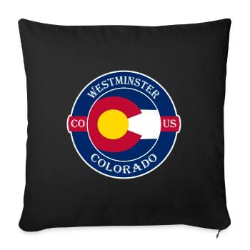 Westminster Colorado Flagge USA Souvenir Abzeichen - Sofakissenbezug 45 x 45 cm - Schwarz - Vorne