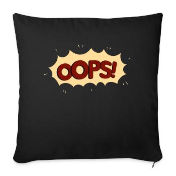 OOPS rouge - Housse de coussin décorative 45 x 45 cm - noir - Devant