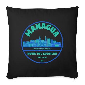 Insigne de Managua Nicaragua - Housse de coussin décorative 45 x 45 cm - noir - Devant