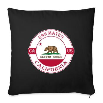 San Mateo California Flagge USA Souvenir Abzeichen - Sofakissenbezug 45 x 45 cm - Schwarz - Vorne