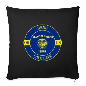 Bend Oregon Flagge USA Reise Souvenir Abzeichen - Sofakissenbezug 45 x 45 cm - Schwarz - Vorne