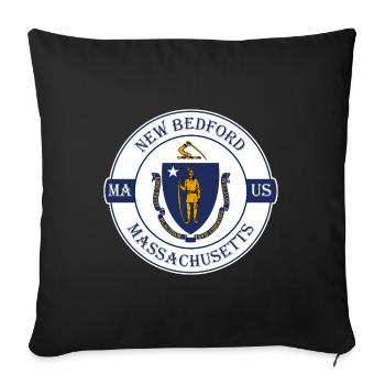 New Bedford Massachusetts Flag USA Travel Souvenir - Sofa pillowcase 17,3'' x 17,3'' (45 x 45 cm) - black - Front