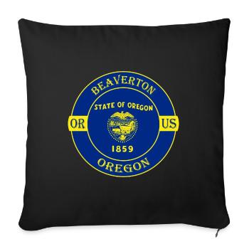 Beaverton Oregon Flagge USA Reise Souvenir Abzeichen - Sofakissenbezug 45 x 45 cm - Schwarz - Vorne